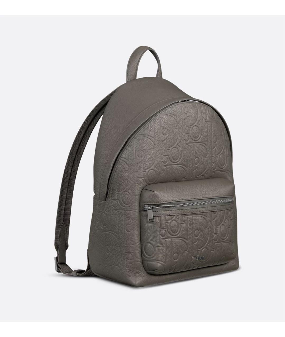 CHRISTIAN DIOR Серый кожаный рюкзак, фото 4