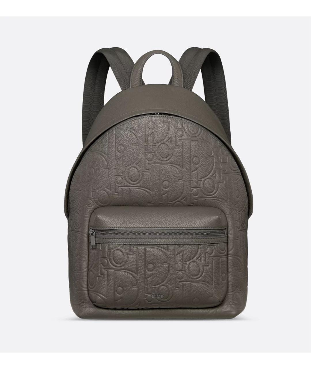 CHRISTIAN DIOR Серый кожаный рюкзак, фото 6