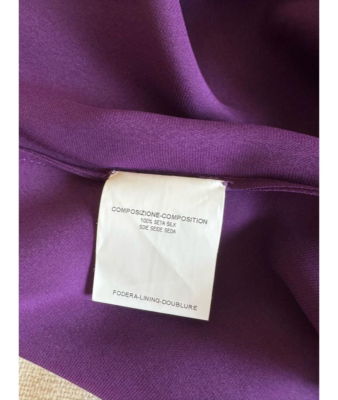 SAINT LAURENT Фиолетовая шелковая блузы, фото 6