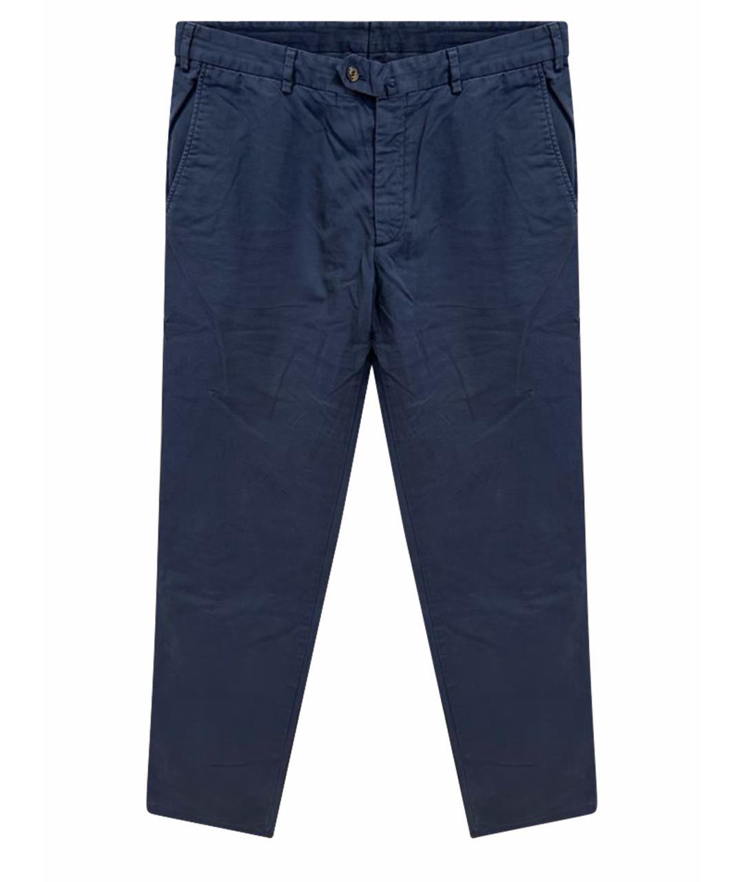 LORO PIANA Темно-синие хлопковые брюки чинос, фото 1