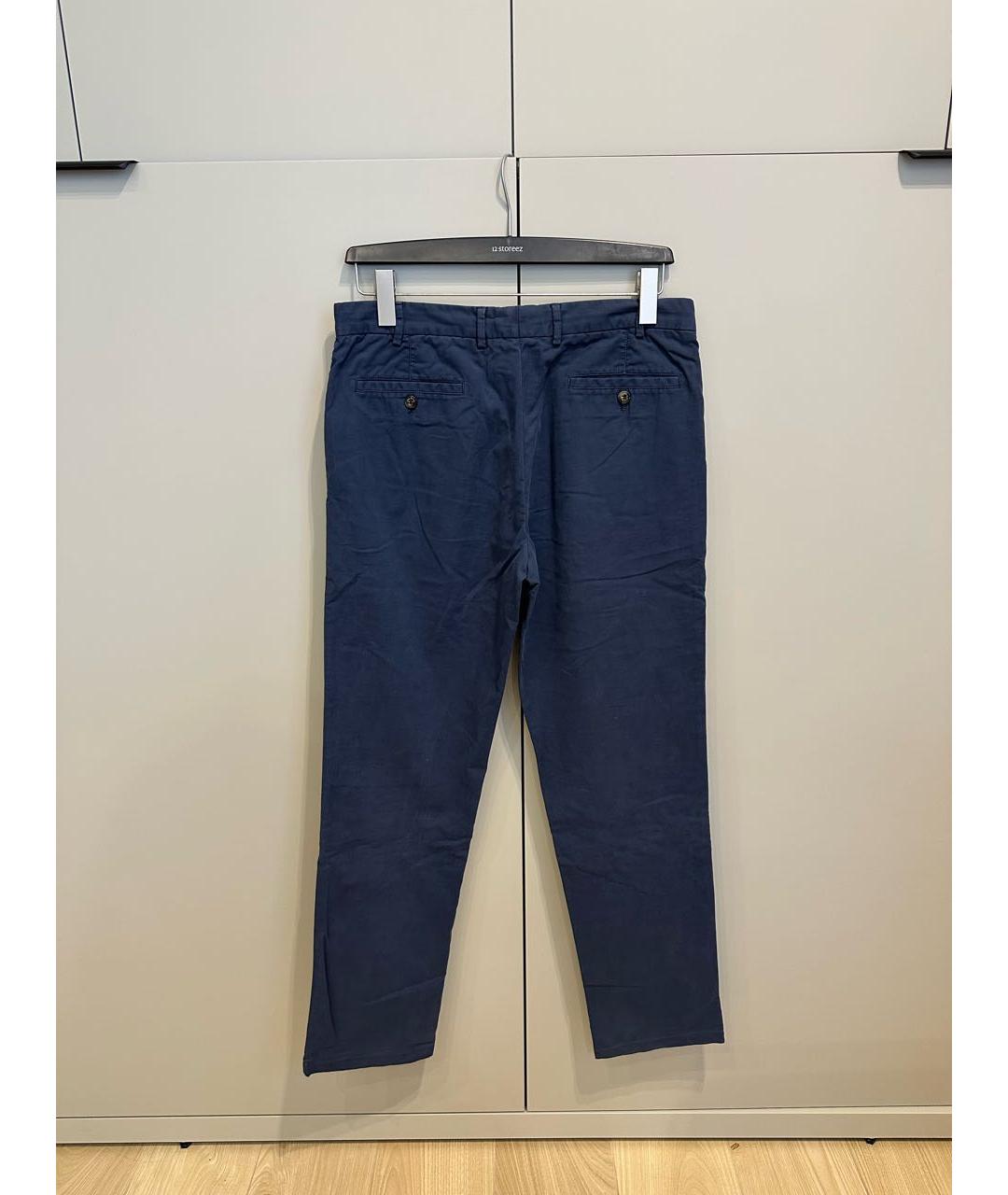 LORO PIANA Темно-синие хлопковые брюки чинос, фото 2