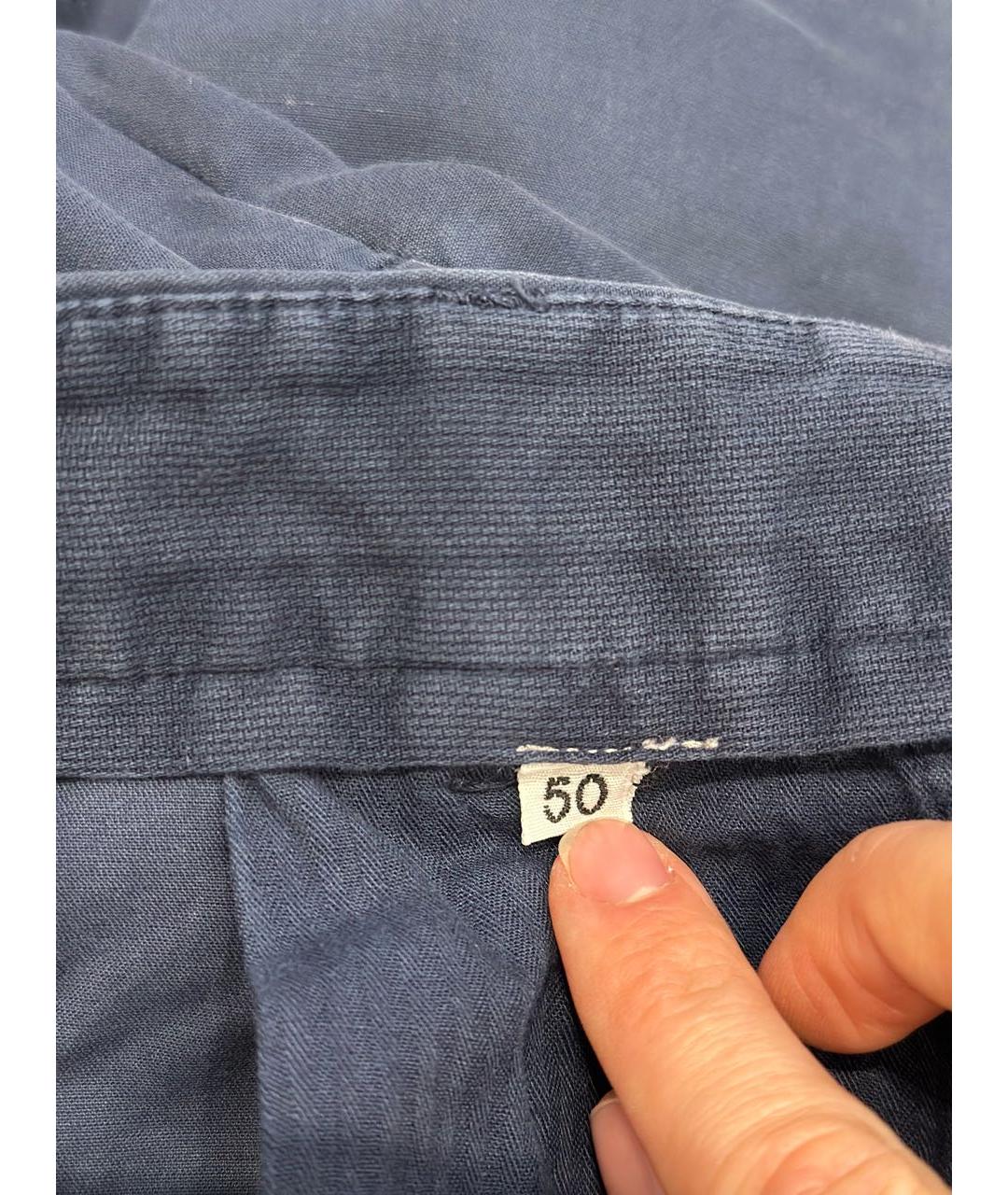 LORO PIANA Темно-синие хлопковые брюки чинос, фото 4