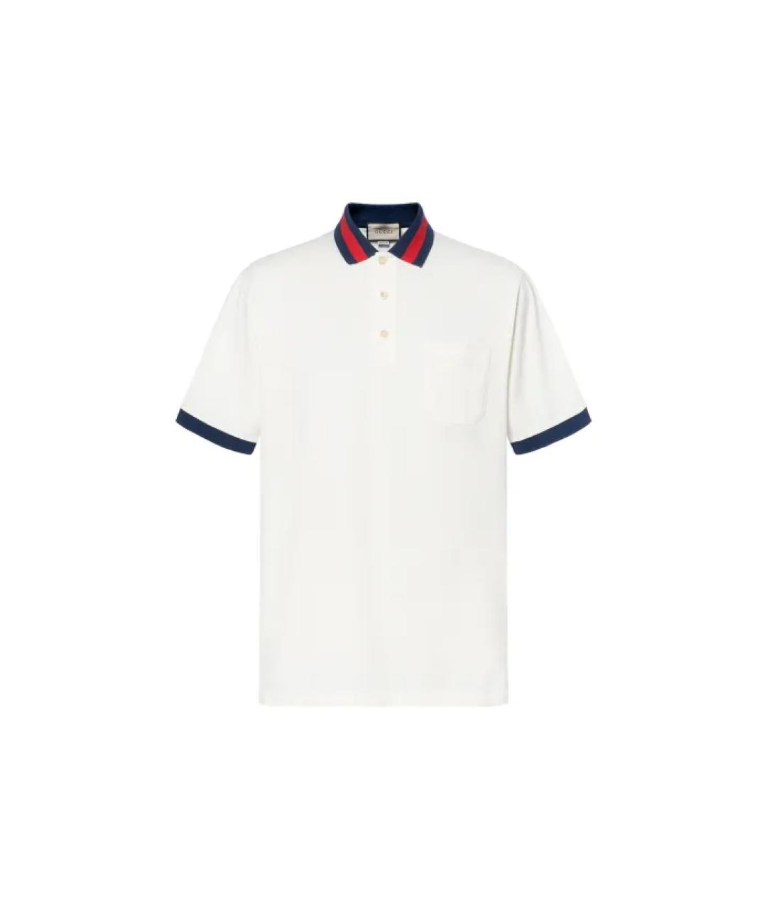 GUCCI Белое поло с коротким рукавом, фото 1