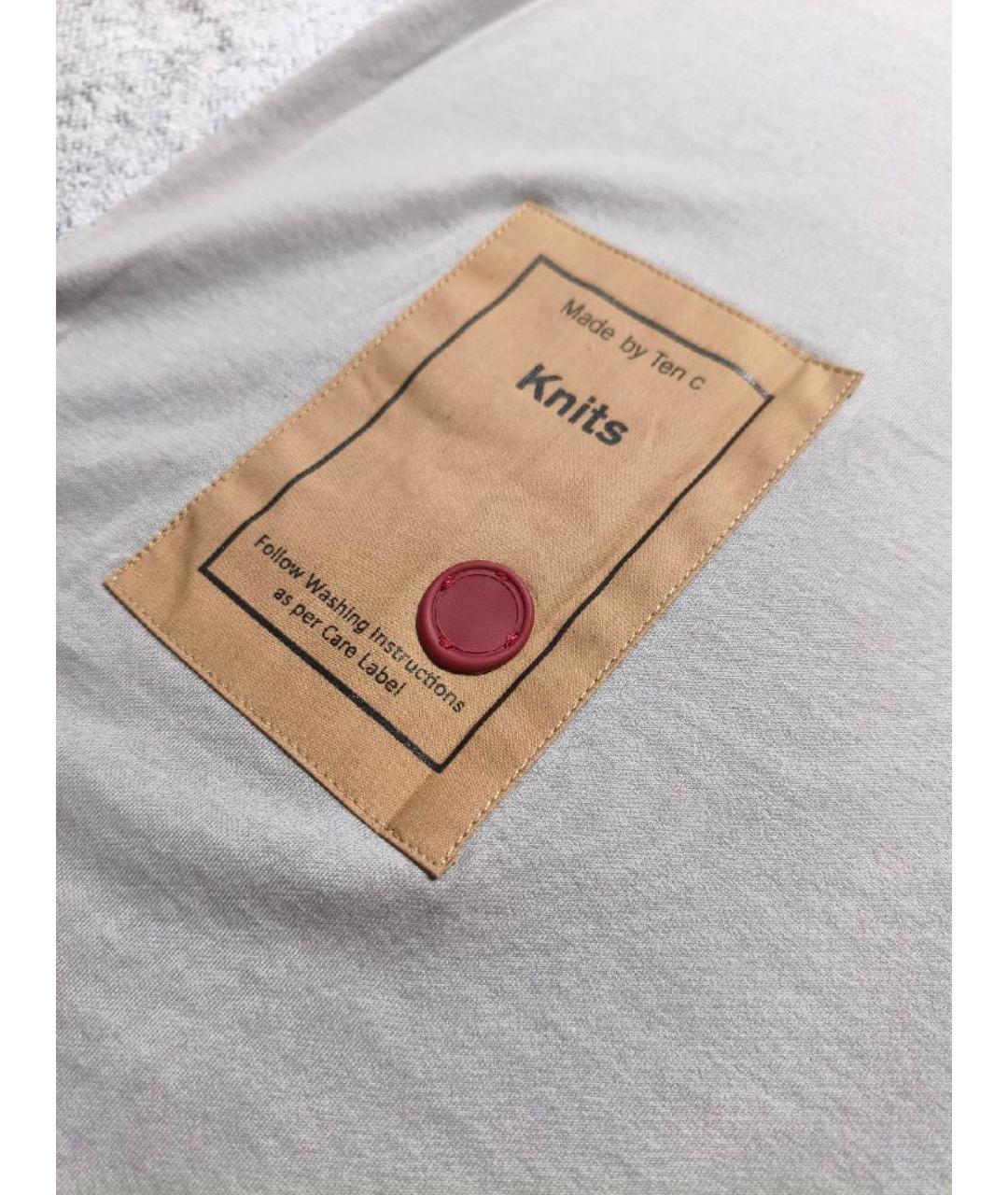 TEN C Серая хлопковая футболка, фото 3