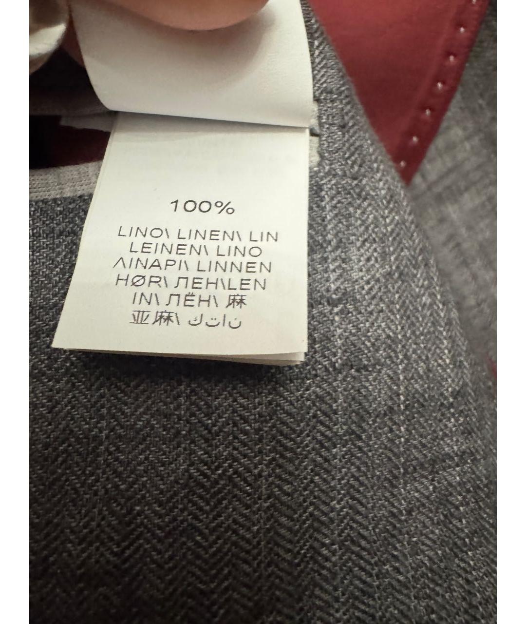 BRUNELLO CUCINELLI Серый льняной пиджак, фото 8