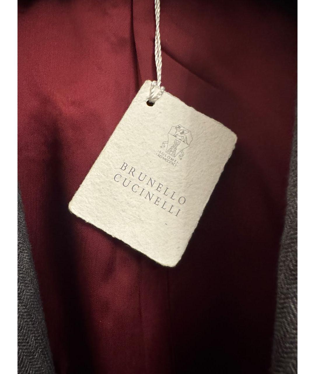 BRUNELLO CUCINELLI Серый льняной пиджак, фото 6