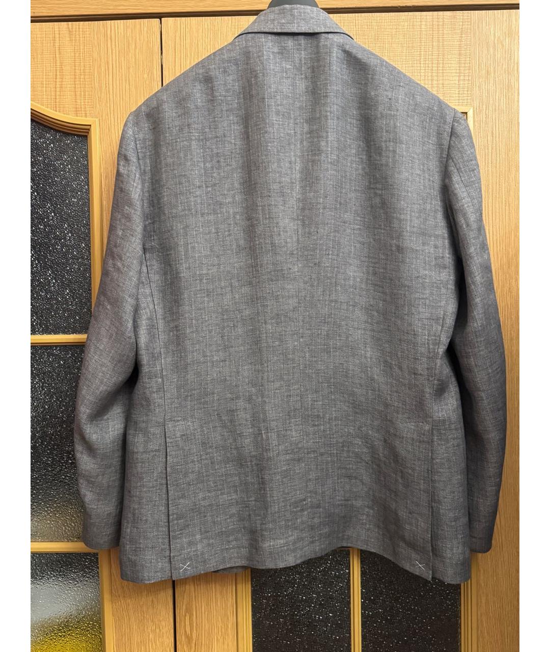 BRUNELLO CUCINELLI Серый льняной пиджак, фото 2