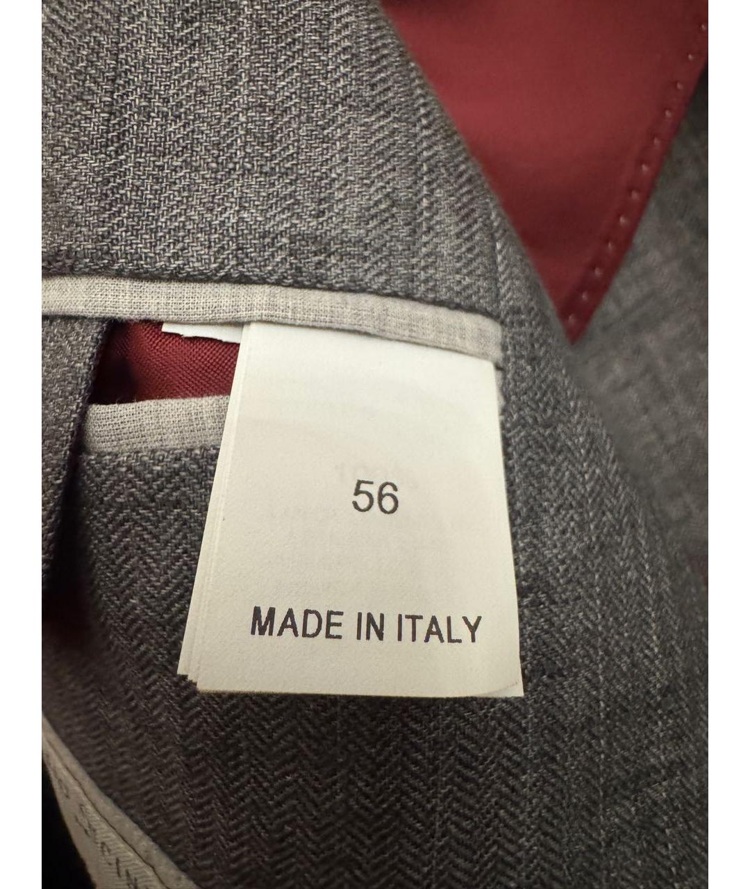 BRUNELLO CUCINELLI Серый льняной пиджак, фото 3
