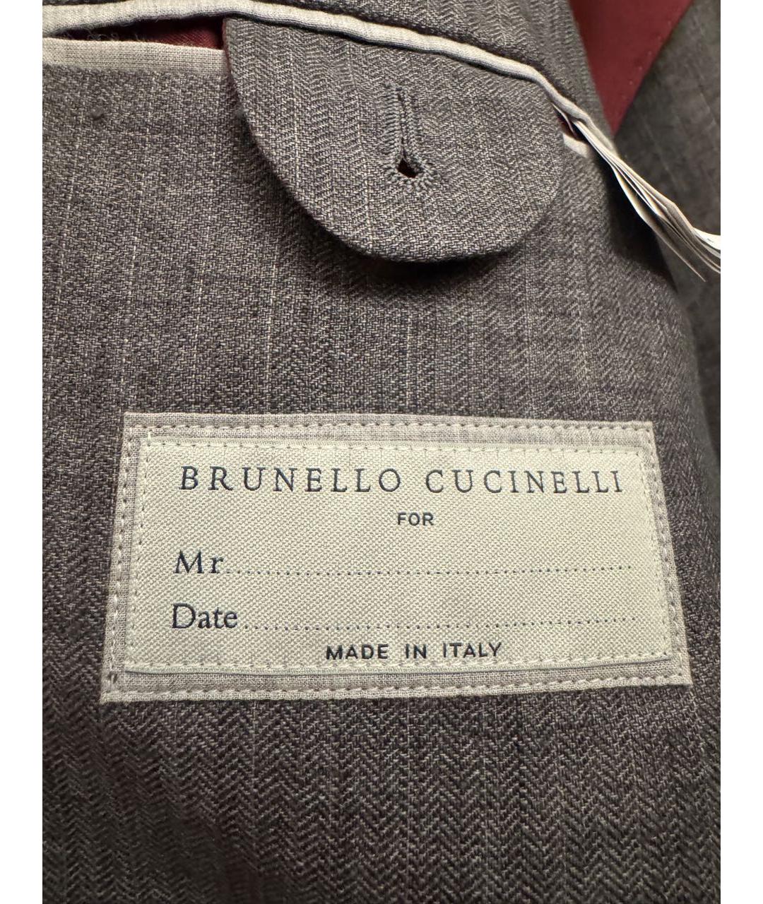 BRUNELLO CUCINELLI Серый льняной пиджак, фото 4