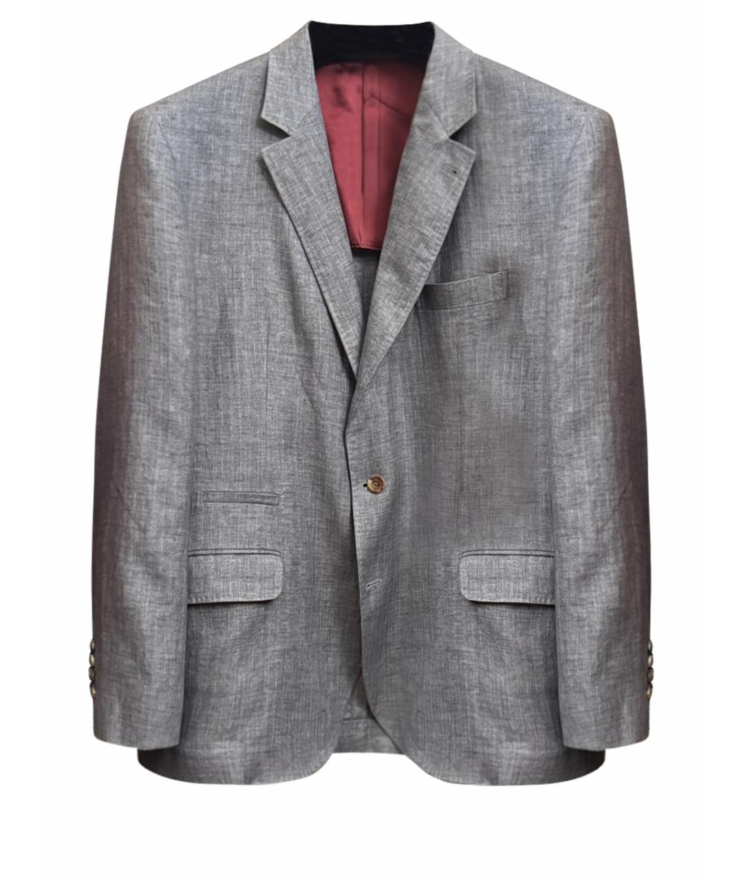 BRUNELLO CUCINELLI Серый льняной пиджак, фото 10