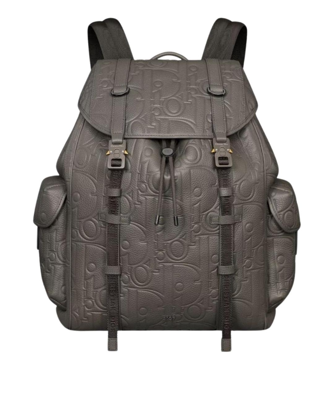 CHRISTIAN DIOR Серый кожаный рюкзак, фото 1
