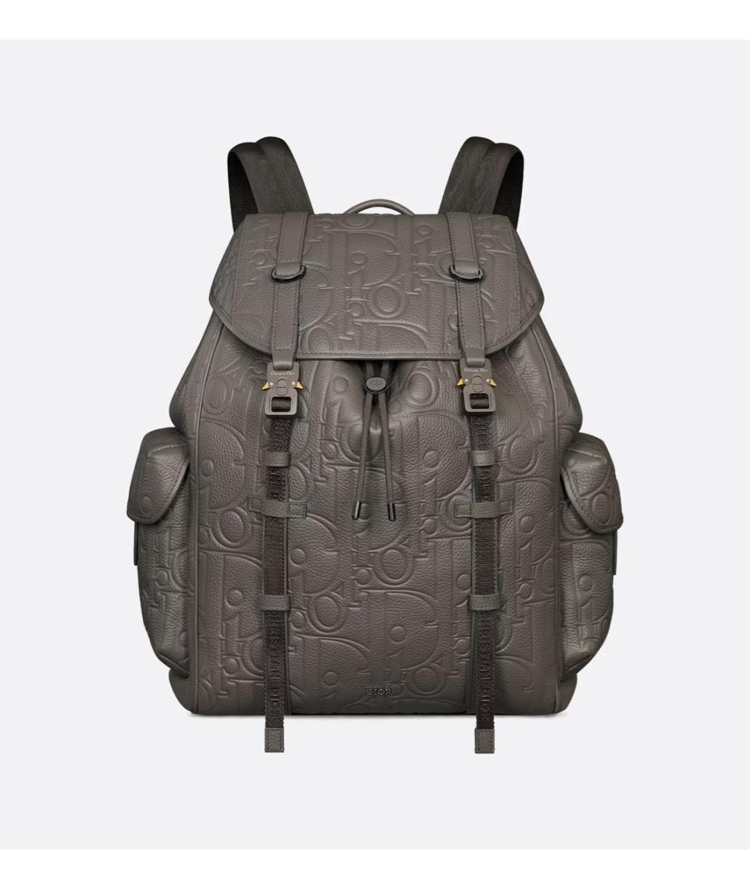 CHRISTIAN DIOR Серый кожаный рюкзак, фото 7