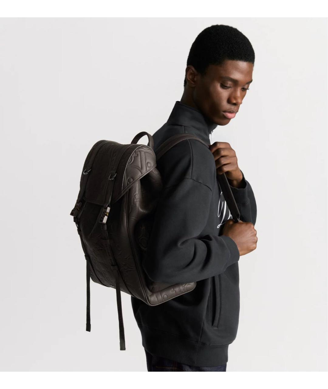 CHRISTIAN DIOR Серый кожаный рюкзак, фото 2