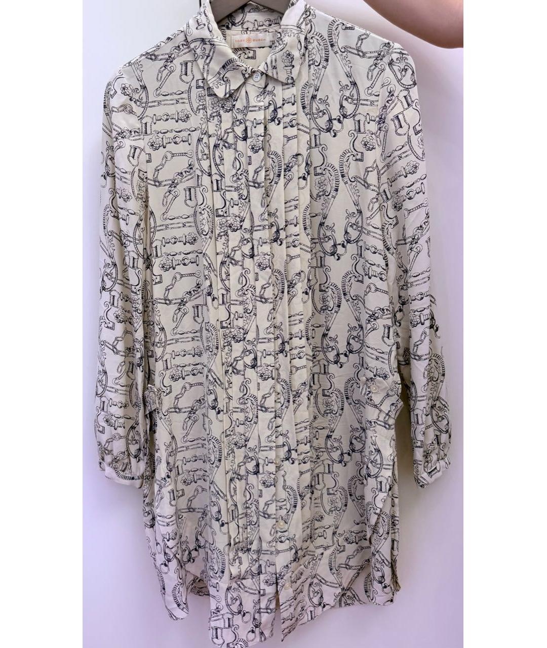 TORY BURCH Бежевое шелковое повседневное платье, фото 6