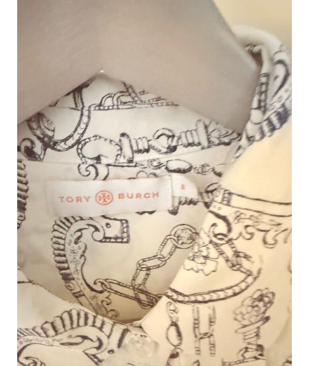 TORY BURCH Бежевое шелковое повседневное платье, фото 2