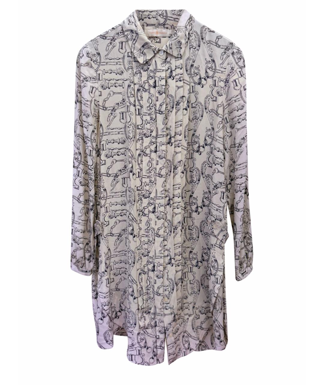 TORY BURCH Бежевое шелковое повседневное платье, фото 1