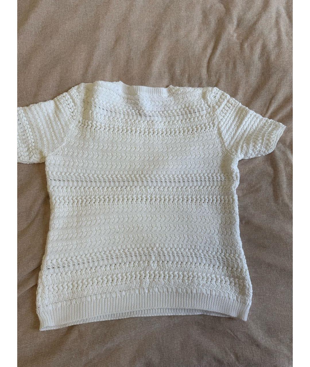 MIU MIU Белая хлопковая футболка, фото 2