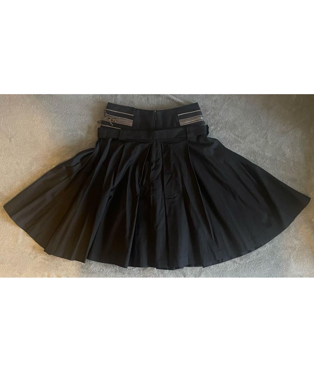 ANTONIO BERARDI Черная хлопковая юбка мини, фото 2