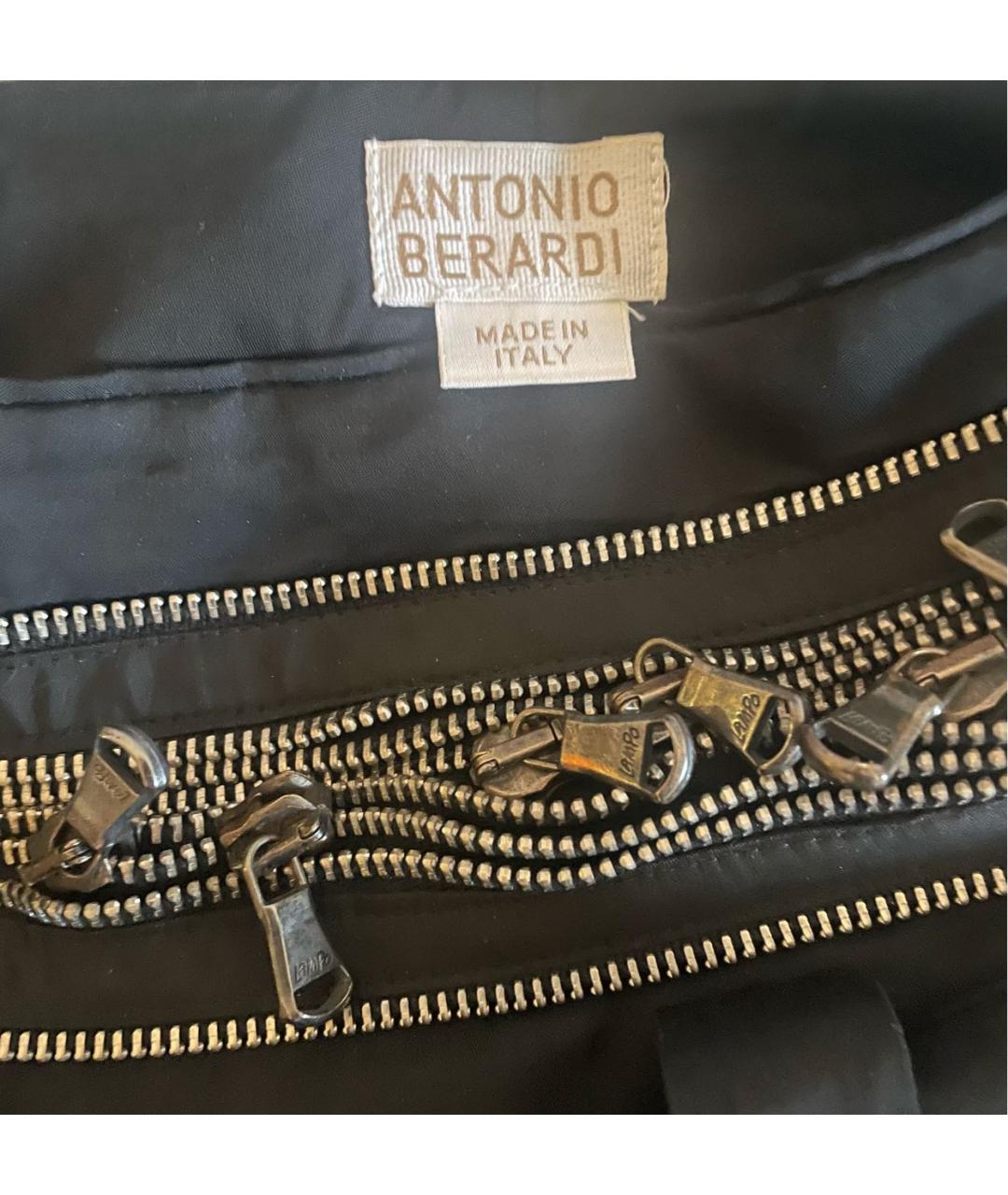 ANTONIO BERARDI Черная хлопковая юбка мини, фото 4