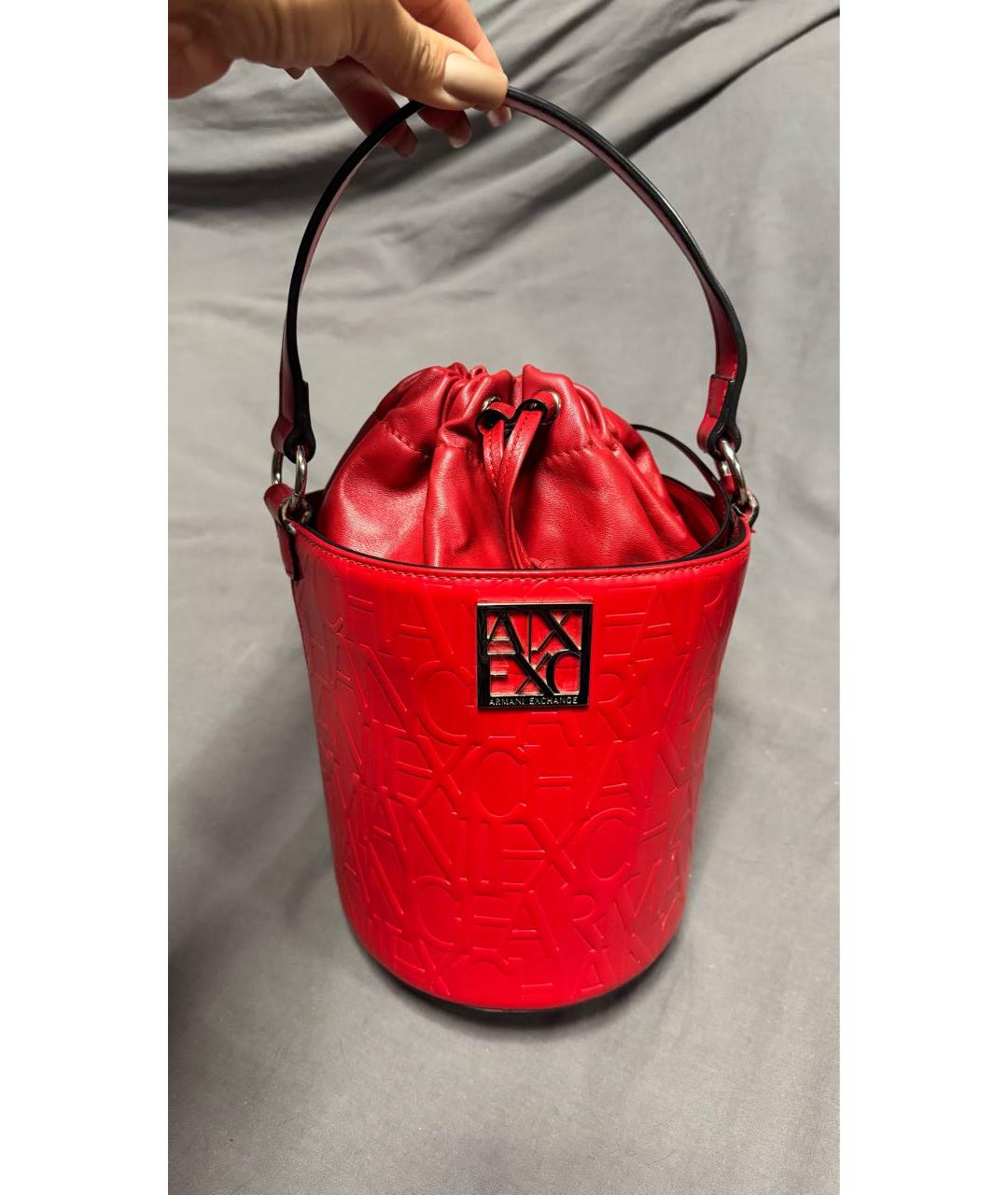 ARMANI EXCHANGE Красная сумка через плечо из искусственной кожи, фото 3