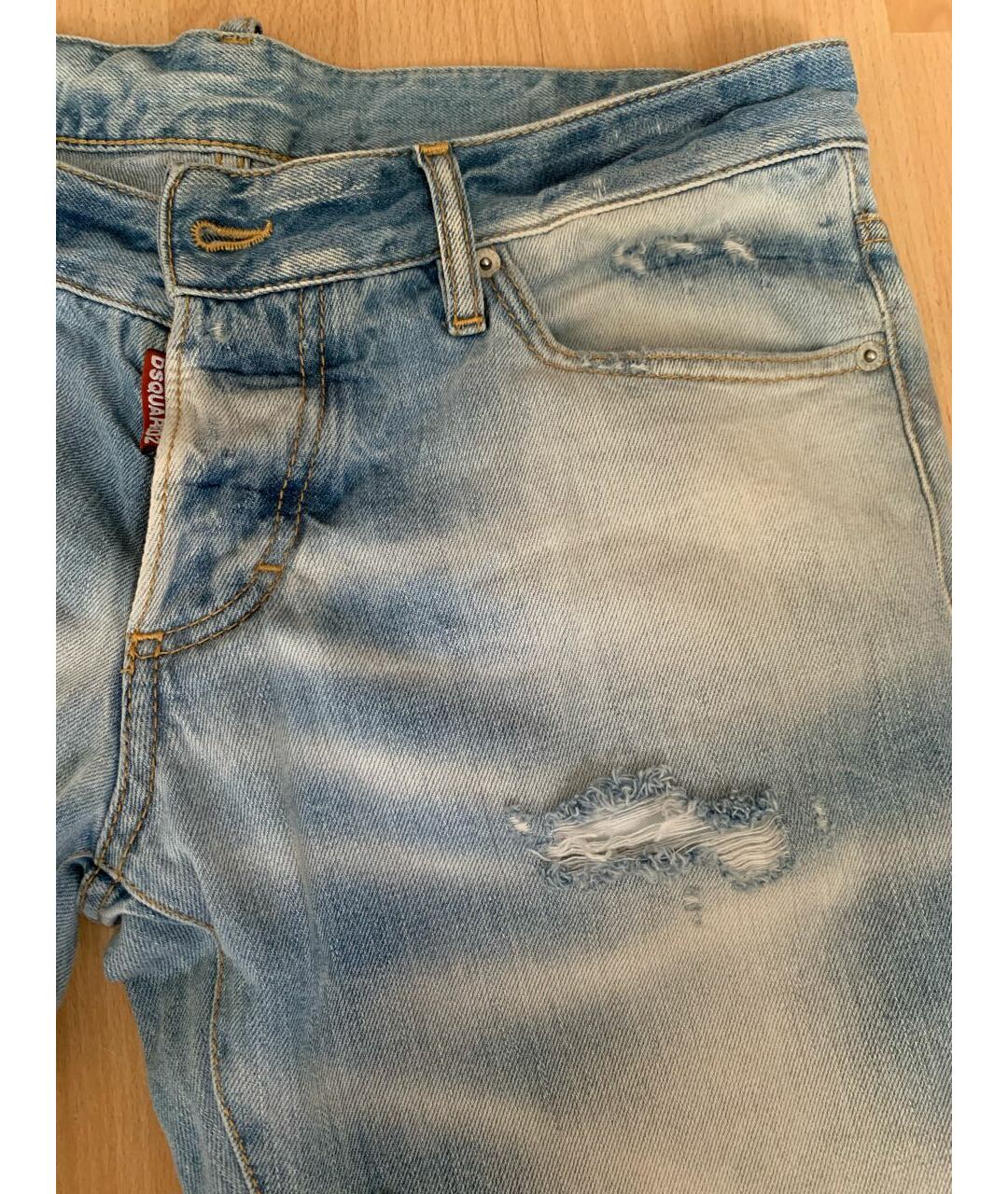 DSQUARED2 Голубые хлопковые джинсы скинни, фото 3