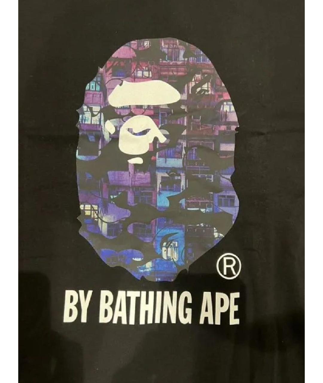 A BATHING APE Черная хлопковая футболка, фото 2