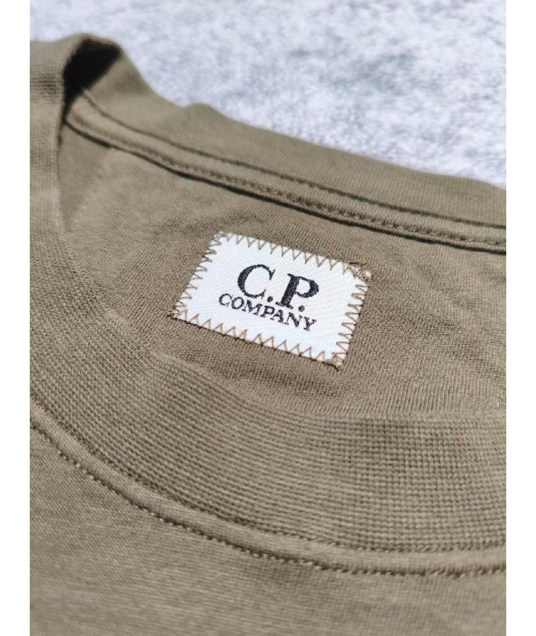 CP COMPANY Хаки хлопковая футболка, фото 3