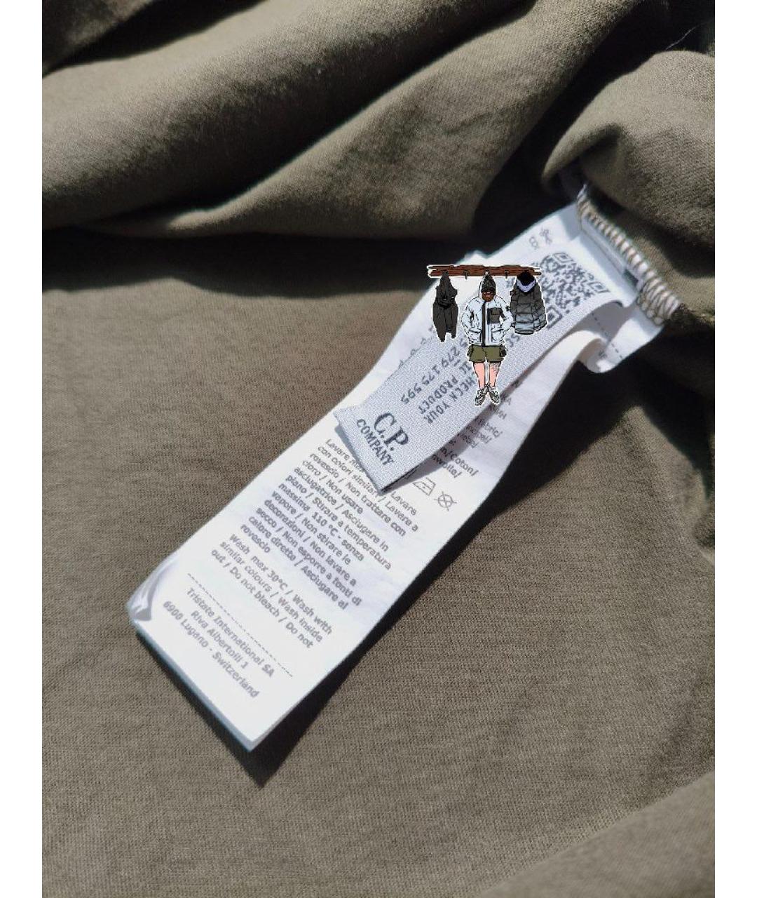 CP COMPANY Хаки хлопковая футболка, фото 5