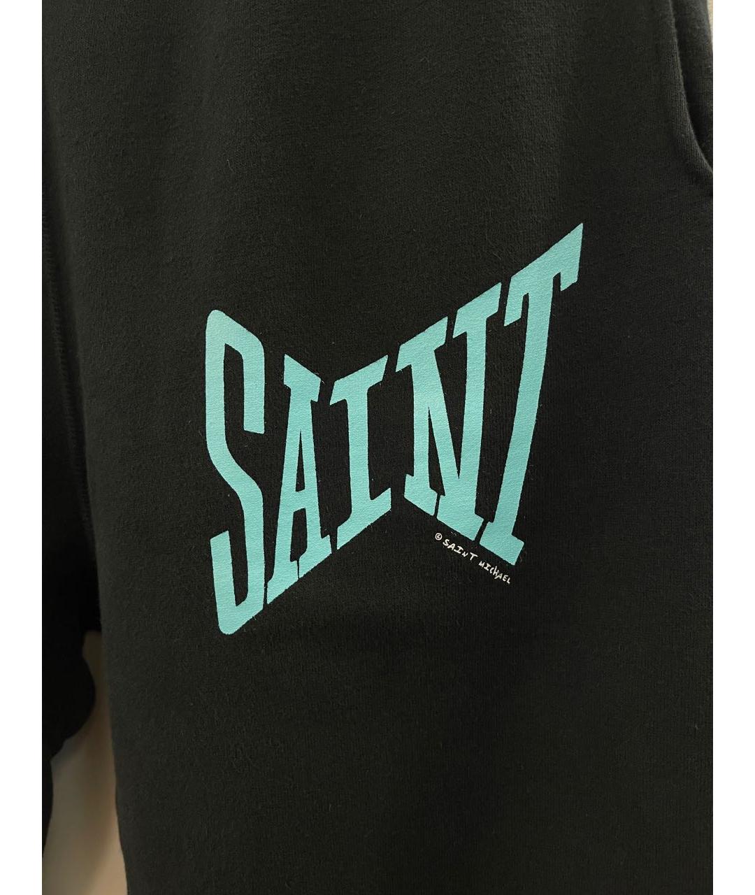 Saint Michael Черные хлопковые повседневные брюки, фото 3