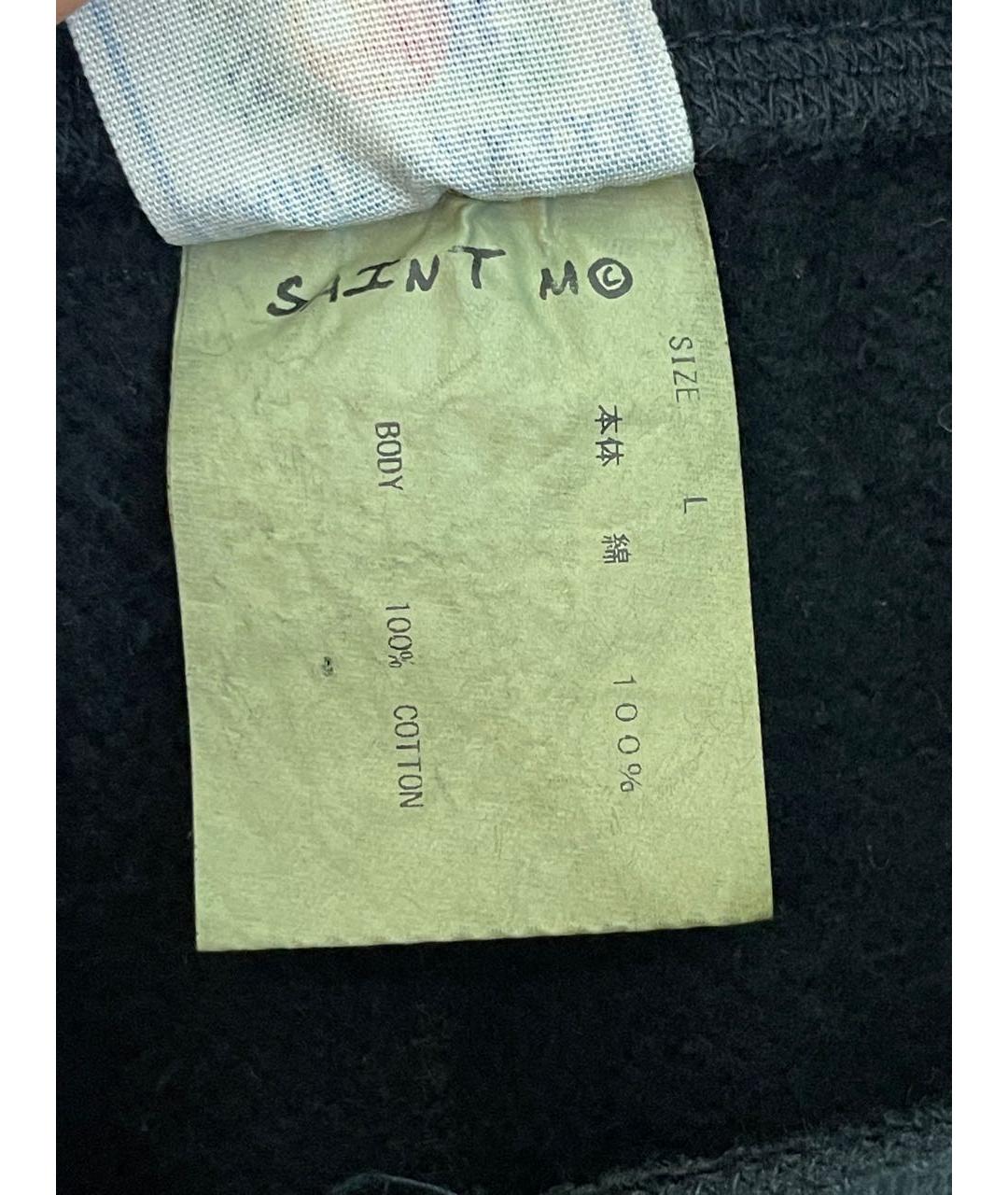 Saint Michael Черные хлопковые повседневные брюки, фото 6