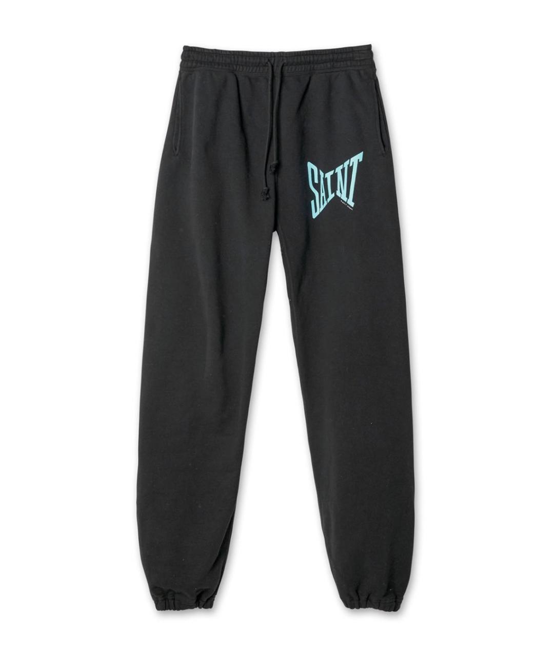 Saint Michael Черные хлопковые повседневные брюки, фото 1