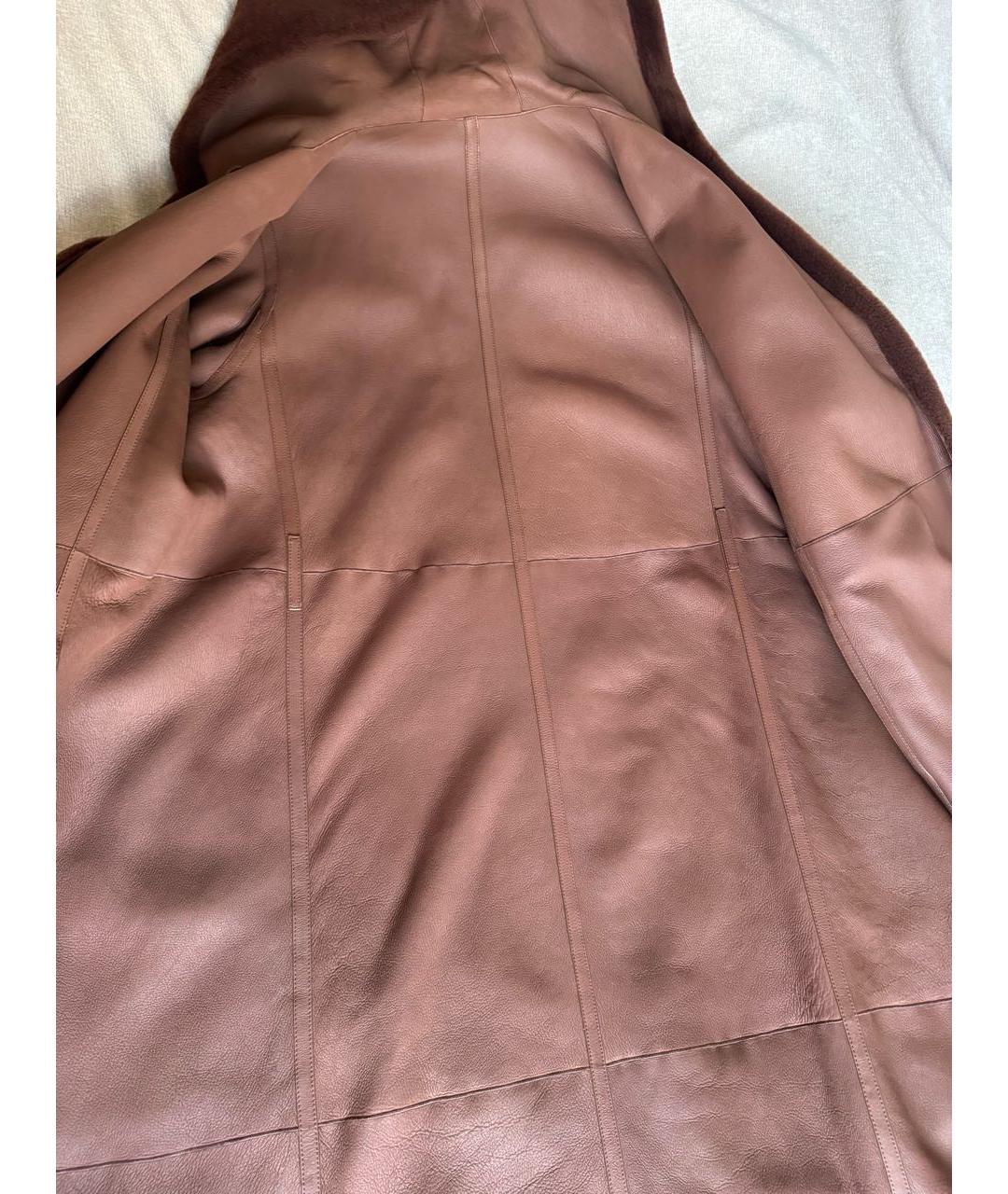 LORO PIANA Коричневая меховая дубленка, фото 2