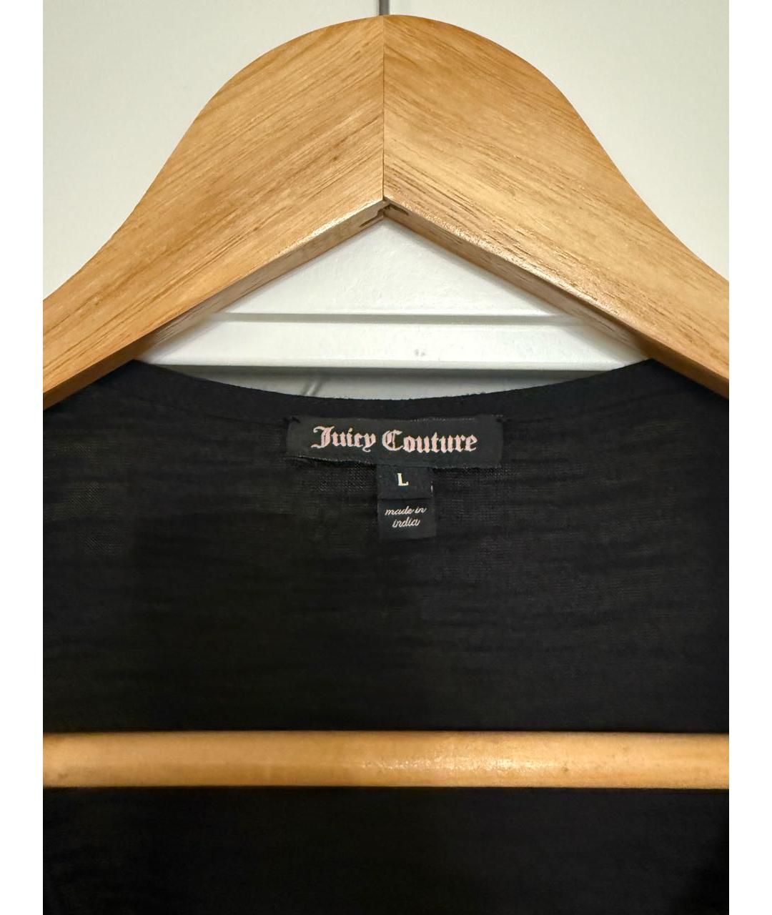 JUICY COUTURE Черная полиэстеровая майка, фото 3