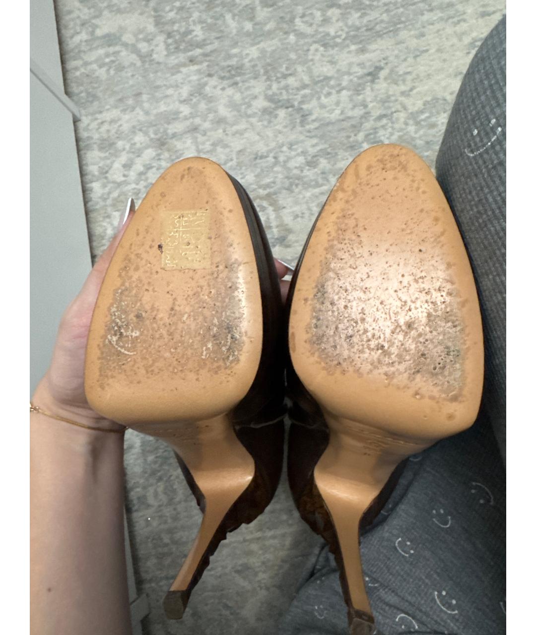 CASADEI Коричневые кожаные ботильоны, фото 5