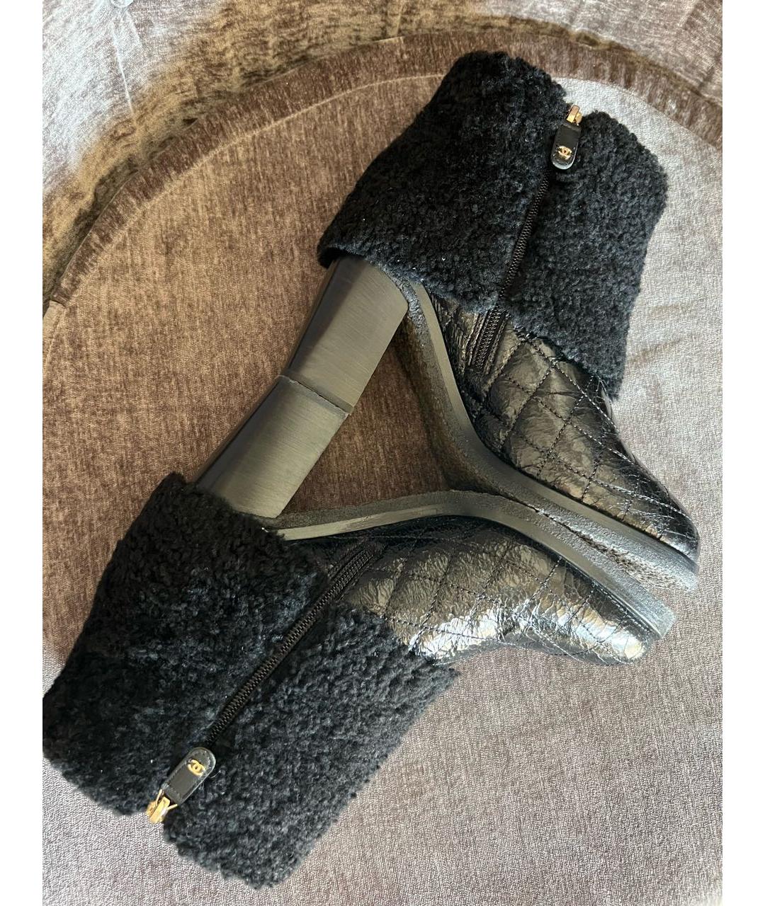 CHANEL Черные кожаные ботильоны, фото 7