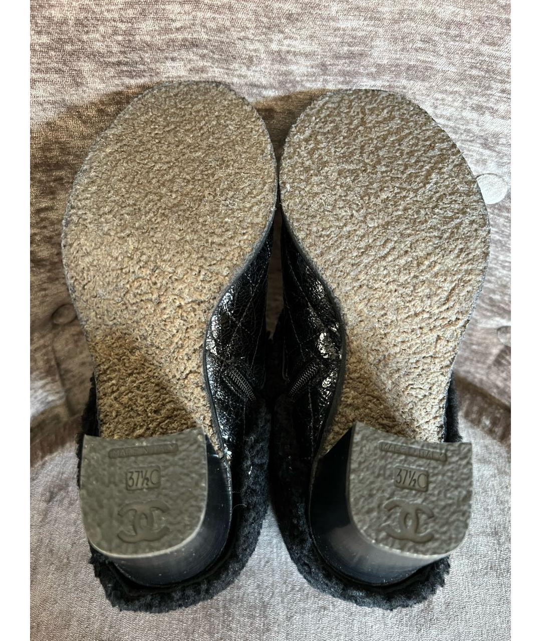 CHANEL Черные кожаные ботильоны, фото 6