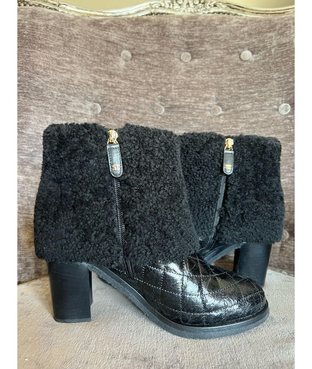CHANEL Черные кожаные ботильоны, фото 2