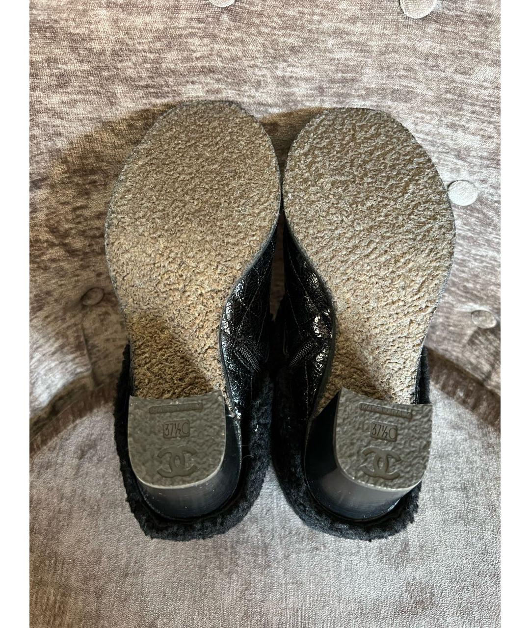 CHANEL Черные кожаные ботильоны, фото 5