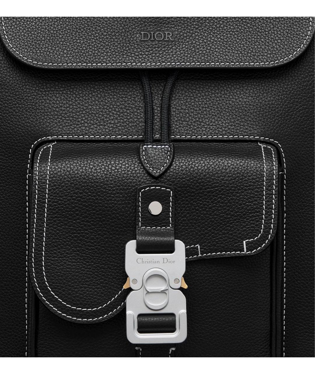 CHRISTIAN DIOR Черный кожаный рюкзак, фото 6