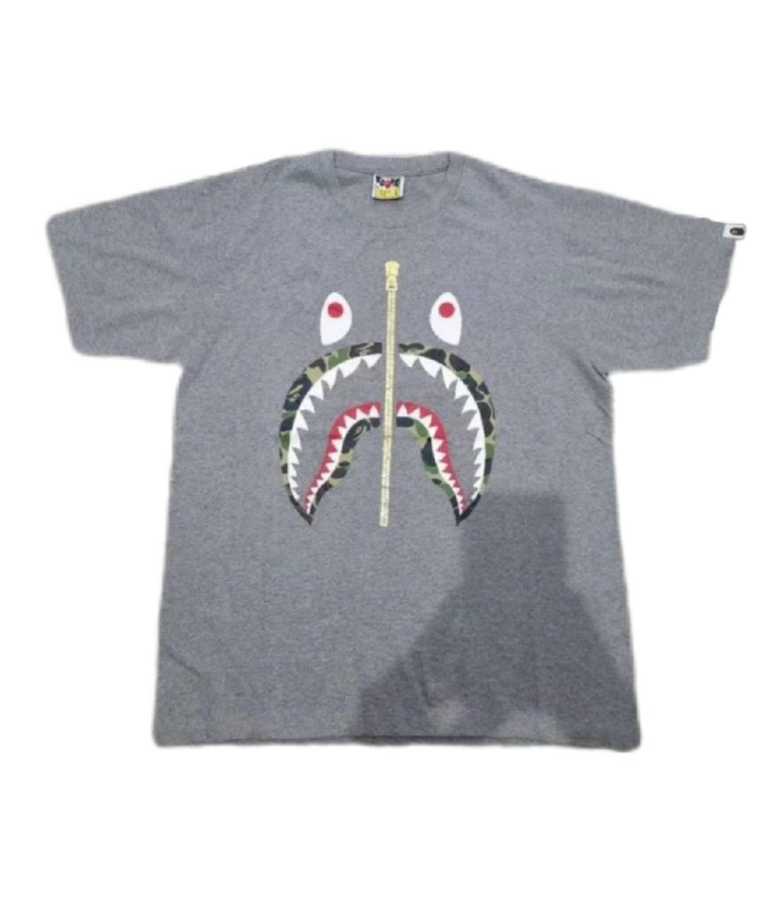 A BATHING APE Серая хлопковая футболка, фото 1