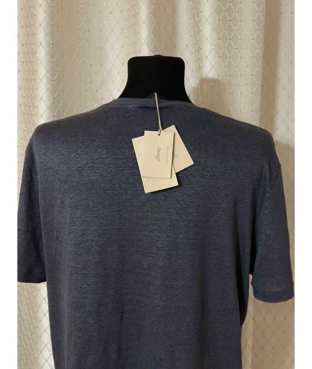 BRIONI Антрацитовая хлопковая футболка, фото 5