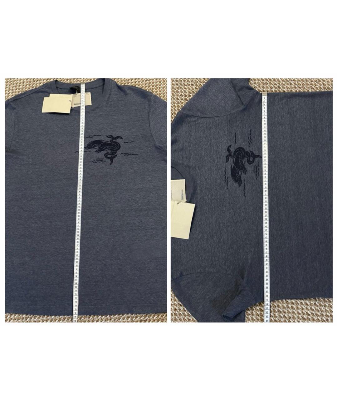 BRIONI Антрацитовая хлопковая футболка, фото 7