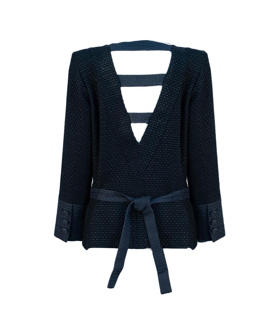 CHANEL Черный хлопковый жакет/пиджак, фото 2