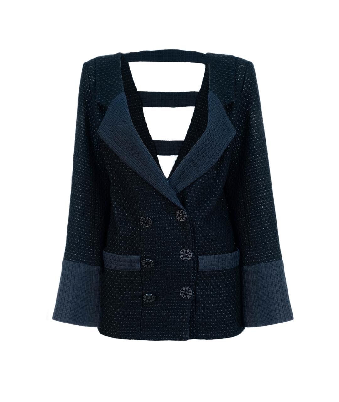 CHANEL Черный хлопковый жакет/пиджак, фото 1