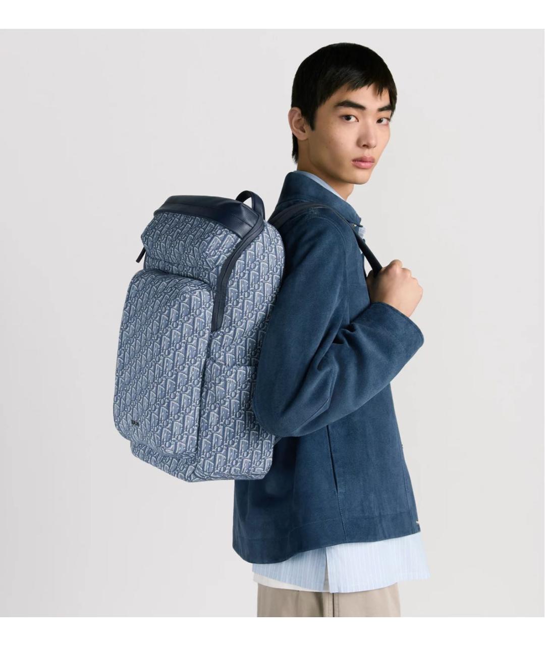 CHRISTIAN DIOR Голубой тканевый рюкзак, фото 2