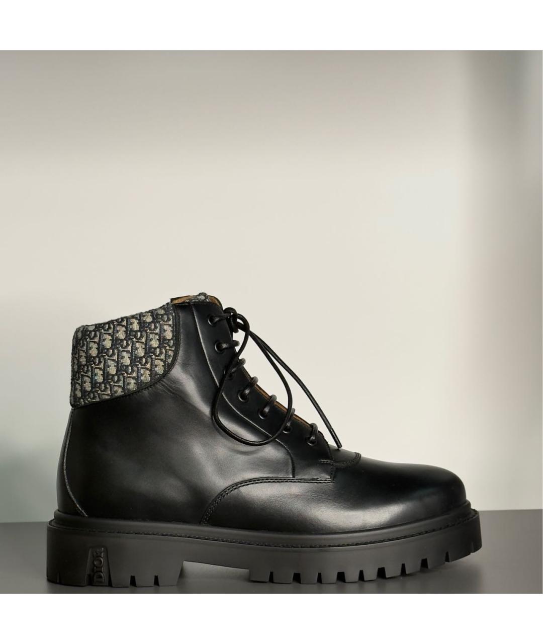 CHRISTIAN DIOR Черные кожаные высокие ботинки, фото 9