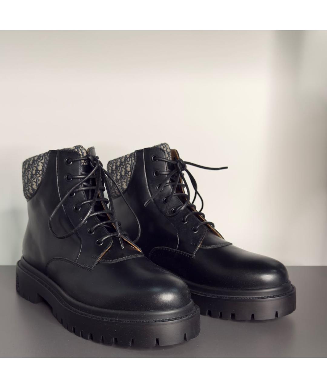 CHRISTIAN DIOR Черные кожаные высокие ботинки, фото 8