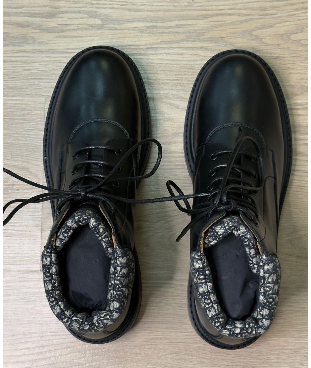 CHRISTIAN DIOR Черные кожаные высокие ботинки, фото 3