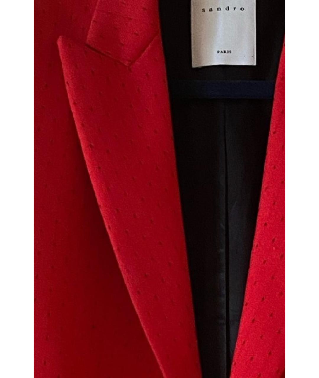 SANDRO Красный вискозный жакет/пиджак, фото 3