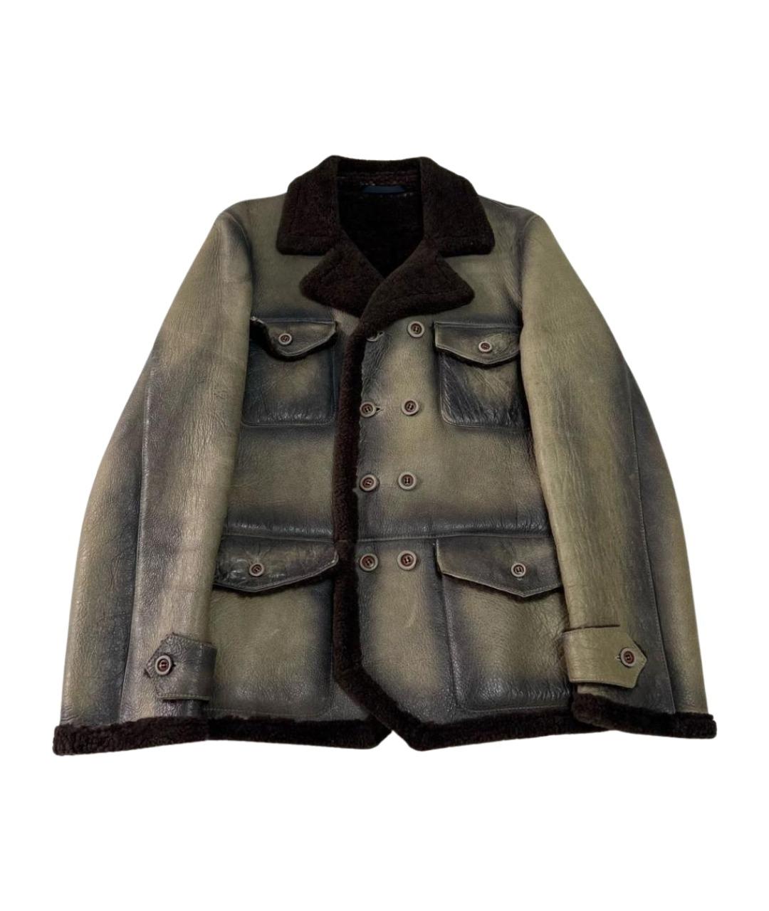 KENZO Бежевая кожаная дубленка/шуба, фото 1